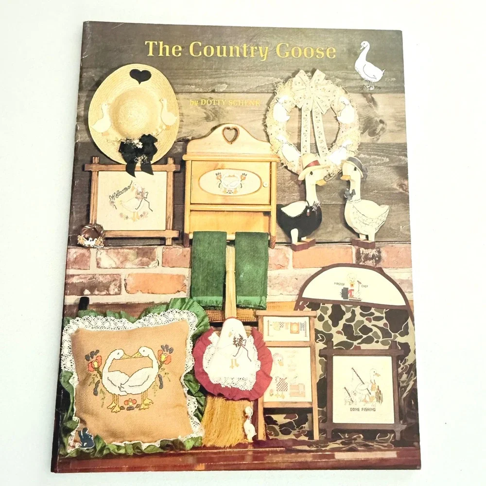 Lot of 3 Vintage Cross Stitch Pattern‎ Books Goose Country Primitive Craft